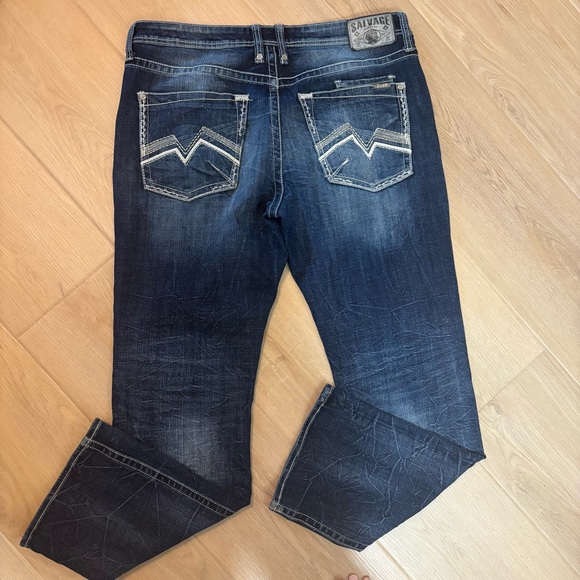 Salvage x Buckle Jeans Mayhem Boot Mens 38L Stretch Denim Dark Wash - Picture 2 of 9